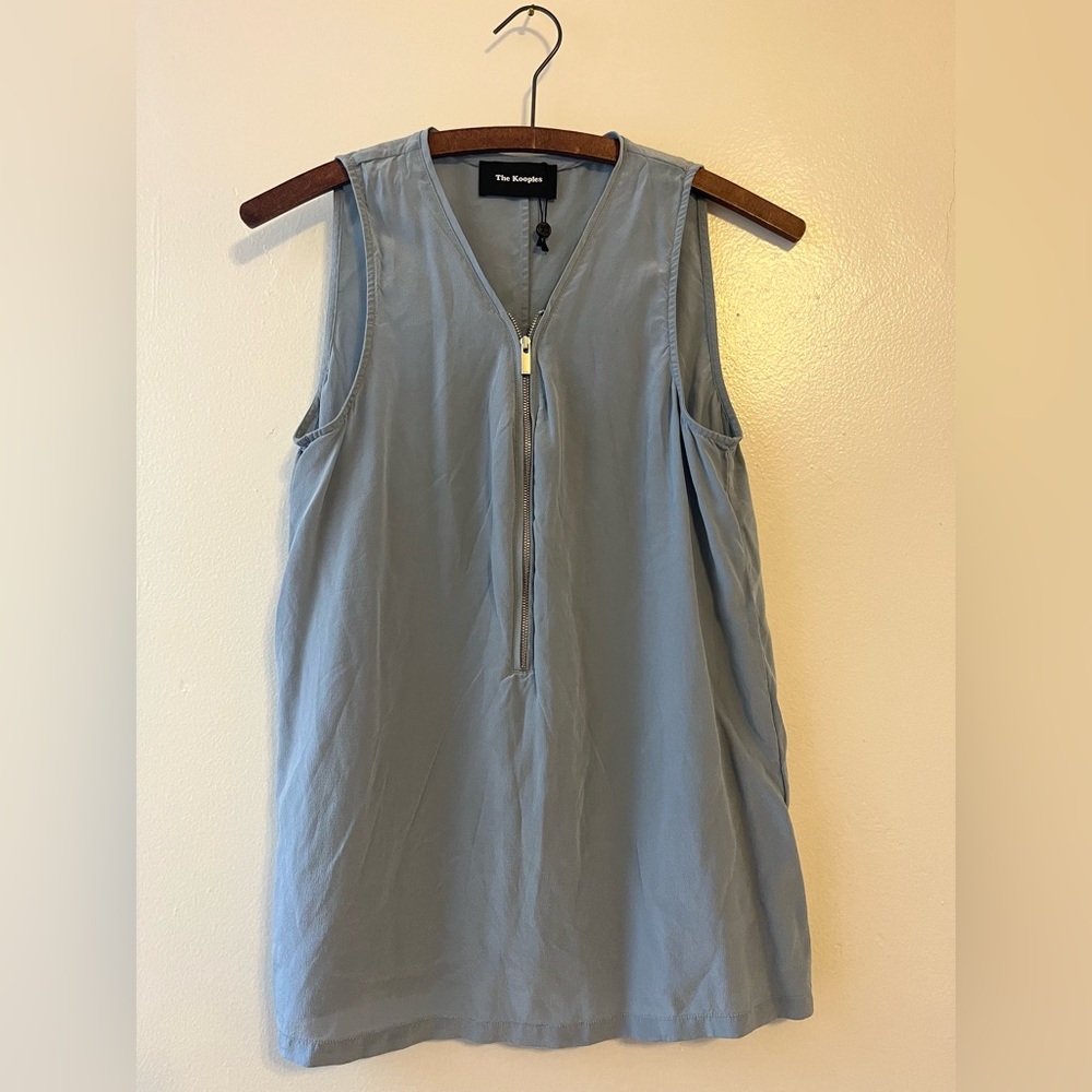The Kooples Silk Blue Sleeveless Tunic
